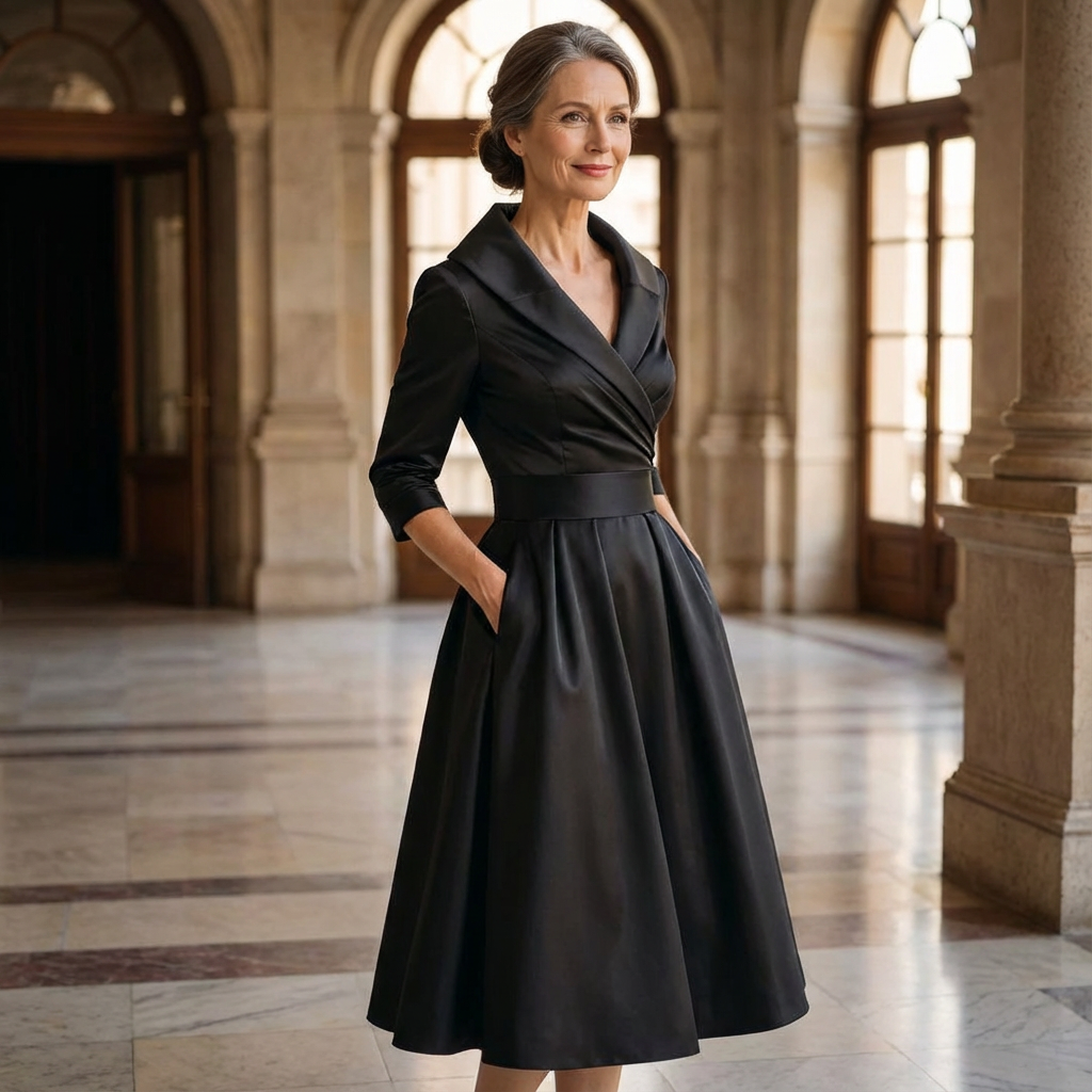 Rosalie | Robe midi élégante avec une subtile brillance